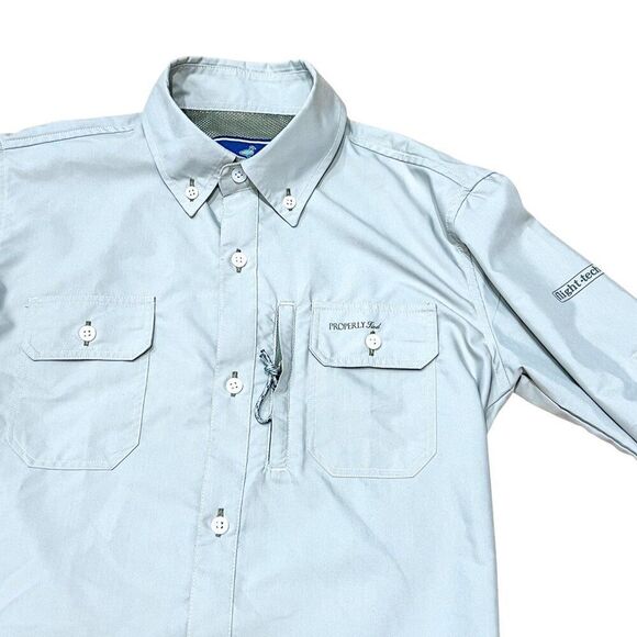 Properly Tied Performance Boys Tan Offshore Fishing Shirt Size 6 - Picture 3 of 10